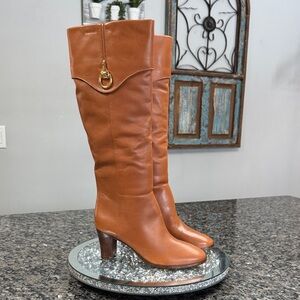 Arezzo Camel Tan Leather heeled Boots NEW 6.5